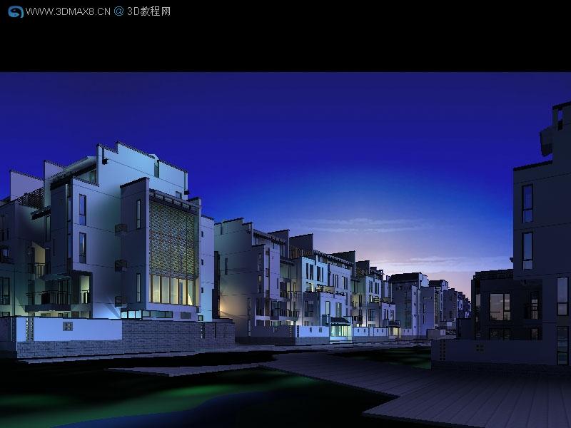 VRay建筑渲染夜景教程_3dMax8.Cn