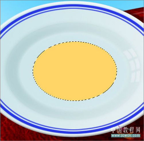 Photoshop鼠绘教程：绘制盘子里刚打开的鸡蛋