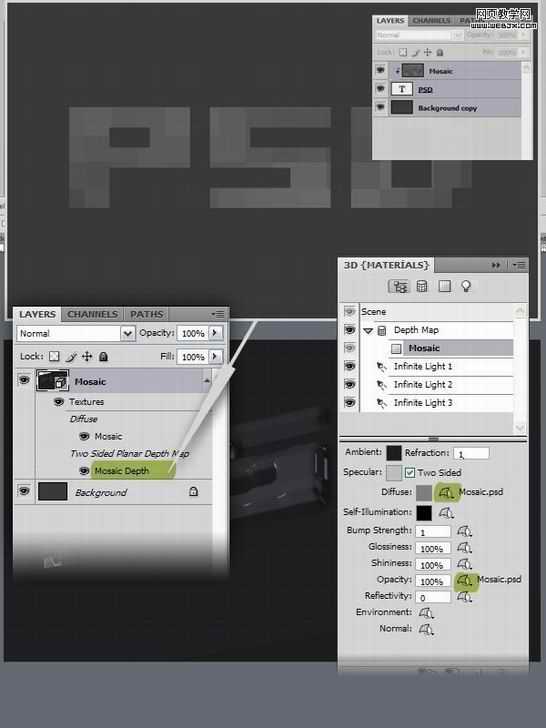用Photoshop CS4的3D工具绘制积木立体字