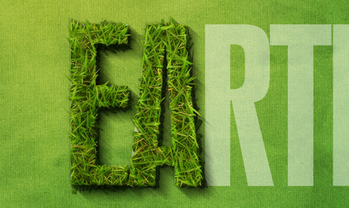 Photoshop文字特效 製作綠色立體草坪字
