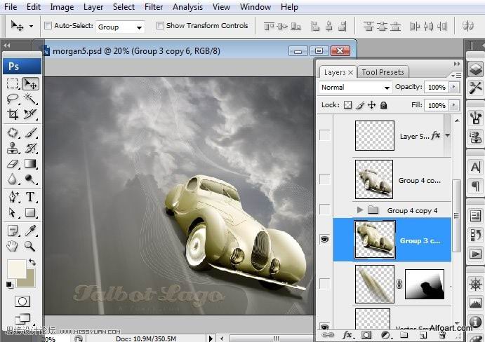 Photoshop实例教程 打造即将溶化的老爷车
