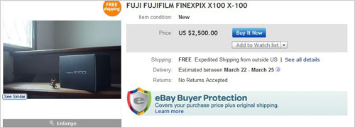 日本地震使得富士X100售价疯涨2500美元