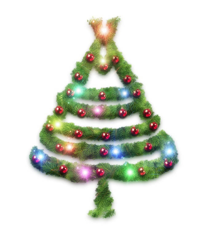 photoshop教程 制作精美的彩灯圣诞树 图22