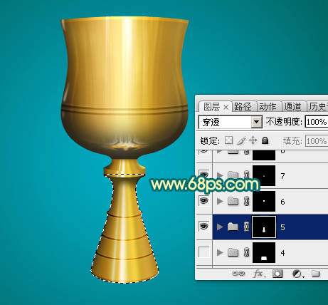 Photoshop实例教程 绘制一个逼真的金色奖杯