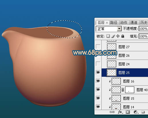 Photoshop实例教程 绘制一个古朴的陶瓷茶壶罐子 图19