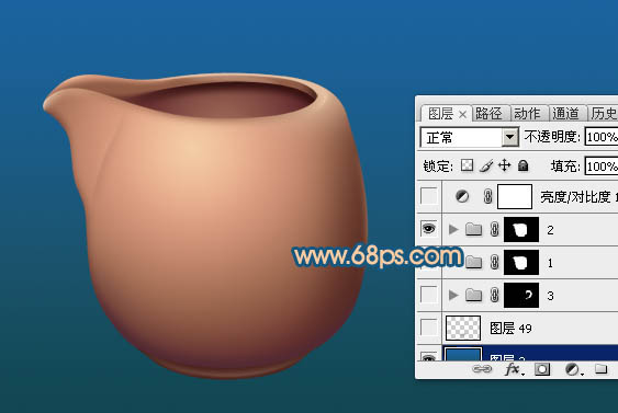 Photoshop实例教程 绘制一个古朴的陶瓷茶壶罐子 图3