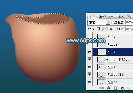 Photoshop实例教程 绘制一个古朴的陶瓷茶壶罐子 图13