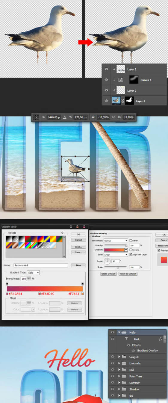 Photoshop文字特效教程 制作漂亮的夏天沙滩立体字效果 图54