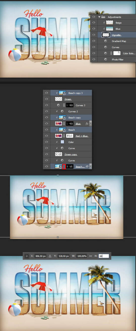 Photoshop文字特效教程 制作漂亮的夏天沙滩立体字效果 图63