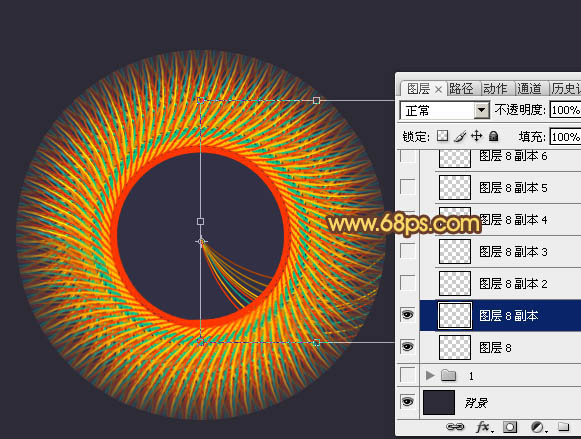 Photoshop实例教程 制作彩色丝线编织的立体图形 图22