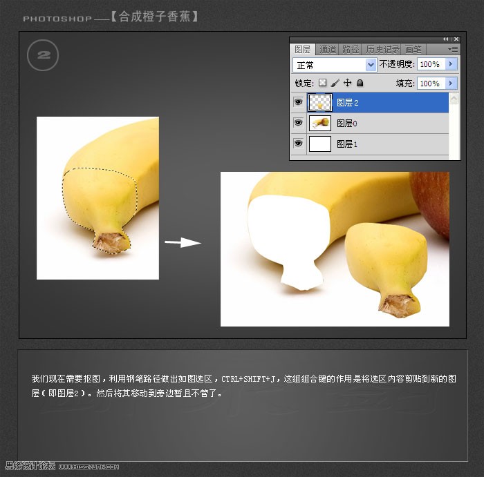 PS合成教程 绘制创意香蕉橙子另类水果 图2