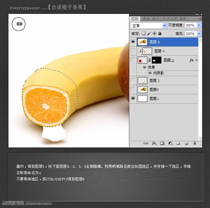 PS合成教程 绘制创意香蕉橙子另类水果 图8