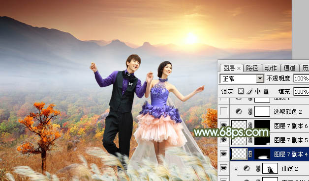Photoshop合成教程 打造秋季唯美浪漫情侣婚片 图22