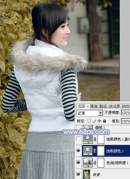 PS照片调色教程 打造韩系冷色调外景美女照片 图8