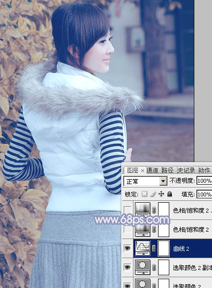 PS照片调色教程 打造韩系冷色调外景美女照片 图25