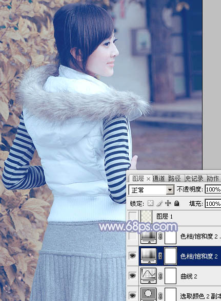 PS照片调色教程 打造韩系冷色调外景美女照片 图27