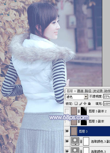 PS照片调色教程 打造韩系冷色调外景美女照片 图36