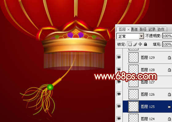 Photoshop实例教程 制作春节喜庆红灯笼 图42