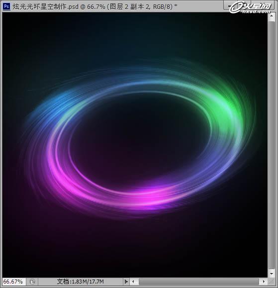 PS滤镜教程 制作彩色漂亮的光环效果 图20