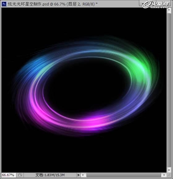 PS滤镜教程 制作彩色漂亮的光环效果 图18