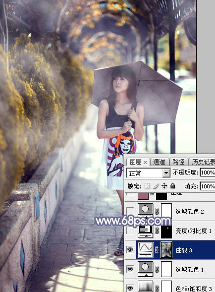 Photoshop后期调色教程 打造梦幻秋季色外景美女照片 图23