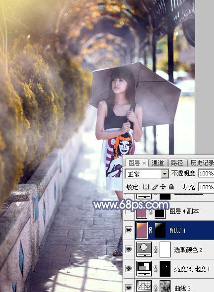 Photoshop后期调色教程 打造梦幻秋季色外景美女照片 图29