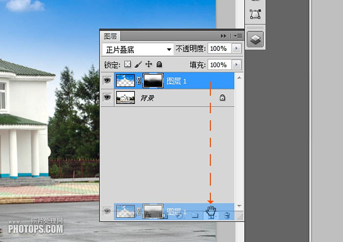 PS实例教程 利用photoshop为外景照片更换蓝色天空效果 图30