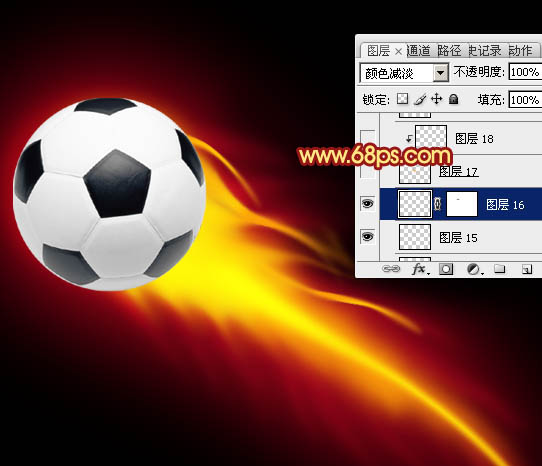 Photoshop打造世界杯动感火焰足球效果 图18