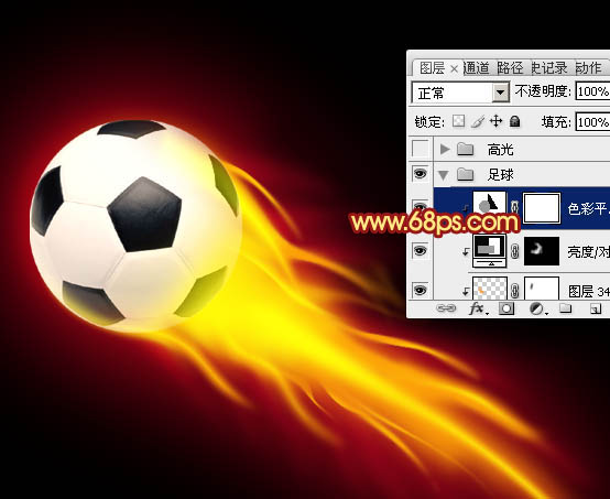 Photoshop打造世界杯动感火焰足球效果 图35