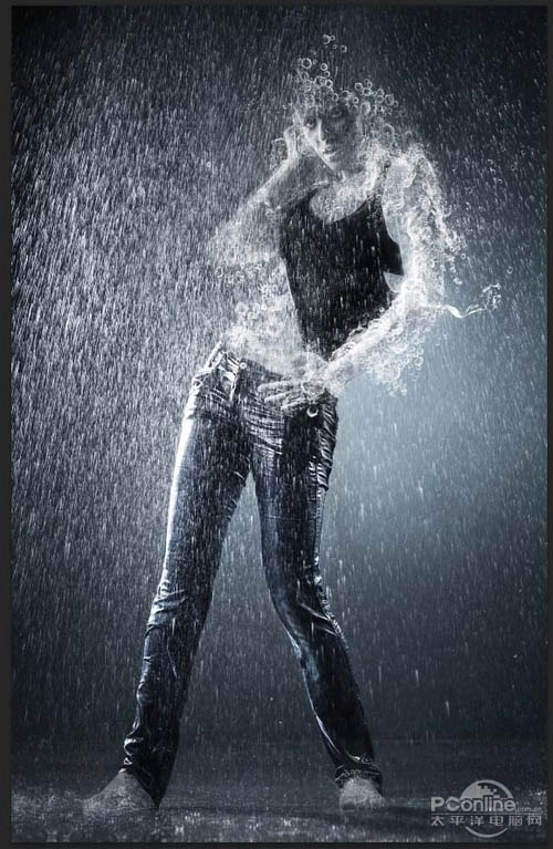 PS合成教程 打造超酷的雨中水泡美女 图10