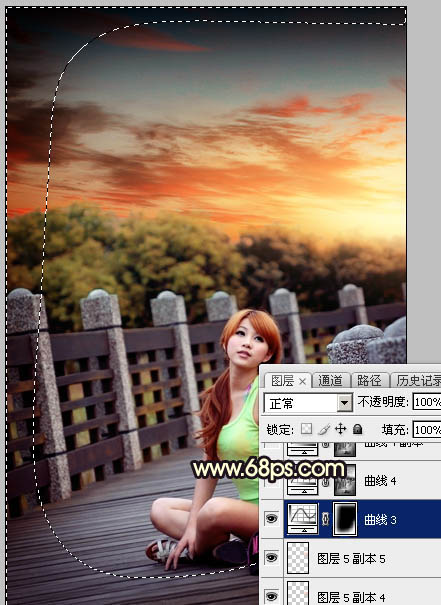 Photoshop后期调色教程：打造唯美橙色霞光色外景美女照片 图39