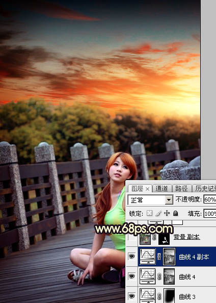Photoshop后期调色教程：打造唯美橙色霞光色外景美女照片 图42