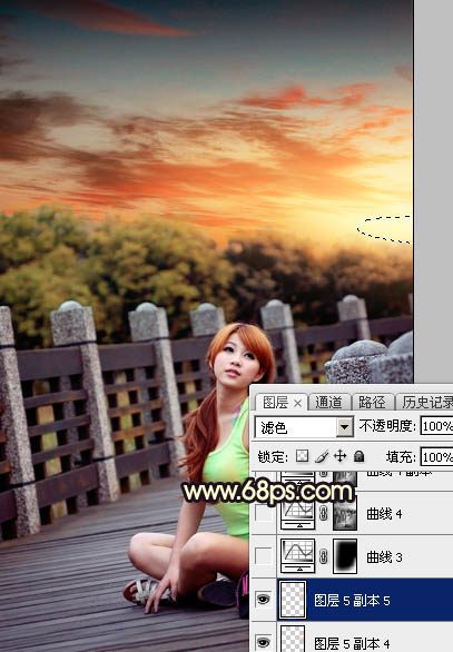Photoshop后期调色教程：打造唯美橙色霞光色外景美女照片 图37