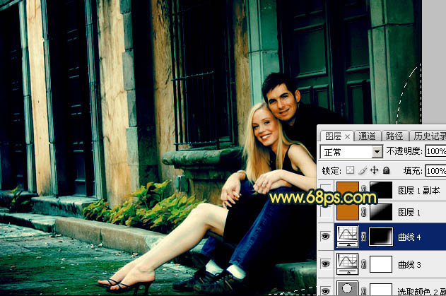 Photoshop影楼照片后期教程 打造欧美暗青色情侣照片效果 图26
