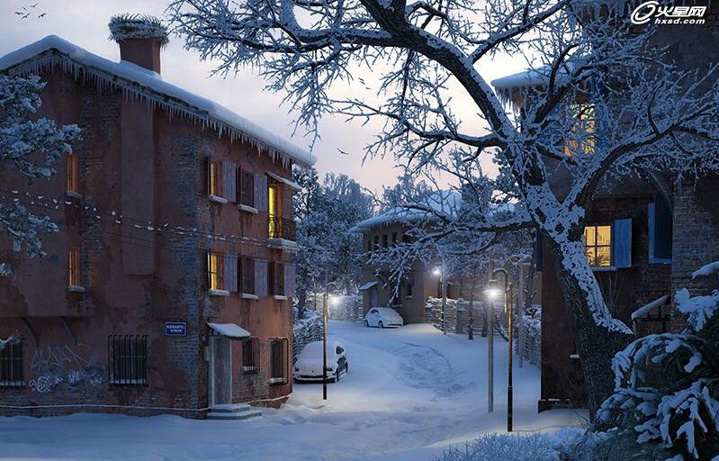 3ds Max制作教程 打造漂亮的小镇雪景 图2