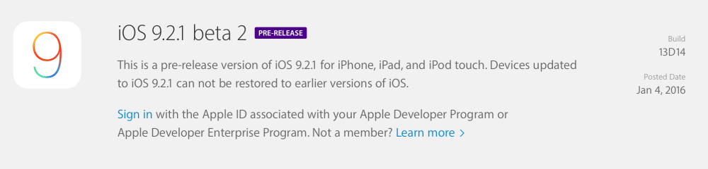 苹果iOS9.2.1 Beta2测试版发布iOS9.3还会远么