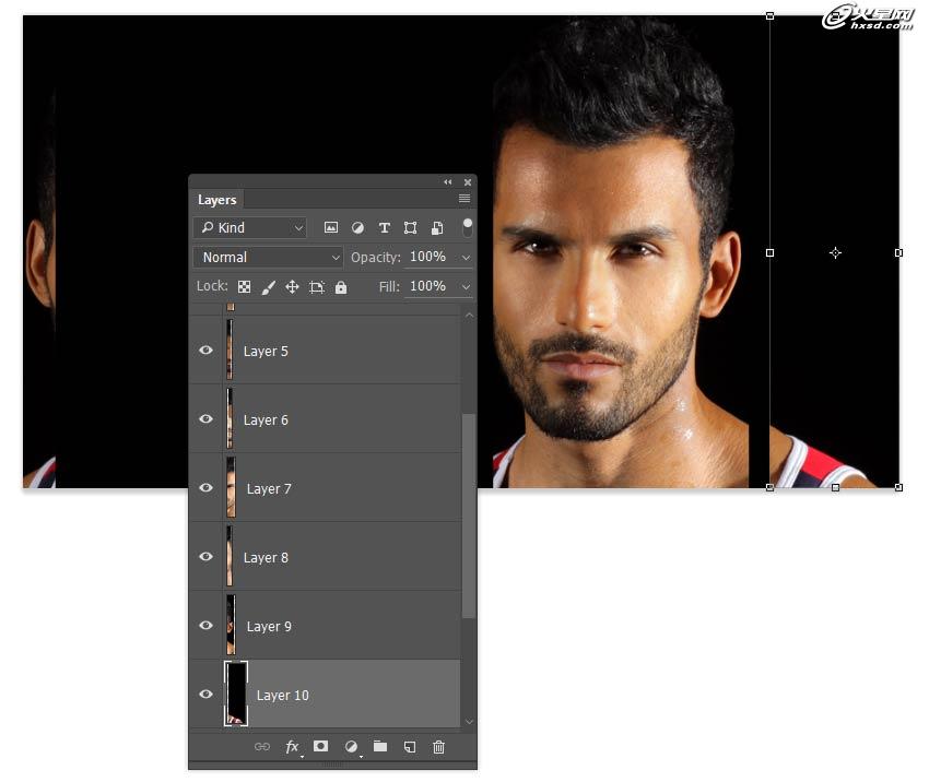 Photoshop打造人像照片MV分散镜面效果 图11