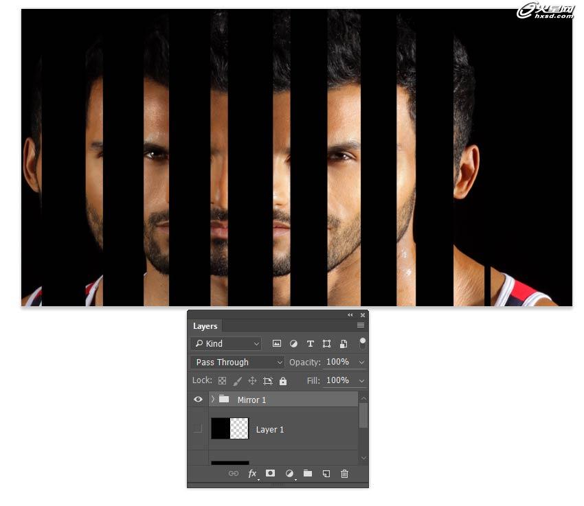 Photoshop打造人像照片MV分散镜面效果 图13