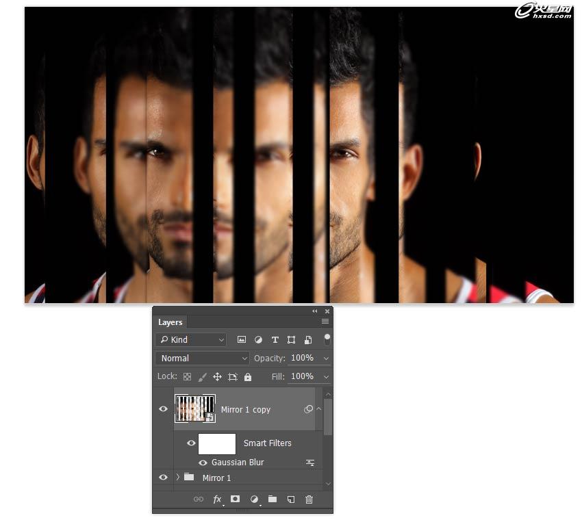 Photoshop打造人像照片MV分散镜面效果 图16