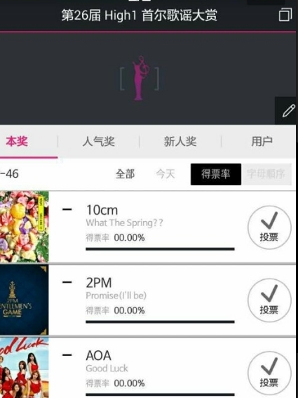 首尔歌谣大赏投票app(韩国音乐盛典) v1.3.1 最新版