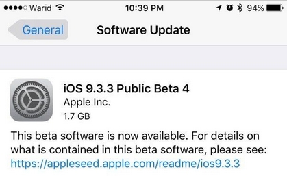 苹果iOS9.3.3固件Beta4固件(iPhone6/iPhone6 plus) 官方版