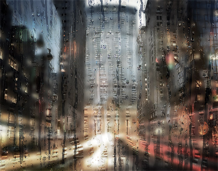 photoshop打造雨天朦胧湿玻璃效果图片