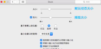 苹果电脑中DocK条在哪里设置界面