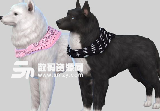 模拟人生4大型犬狗狗日系围巾MOD