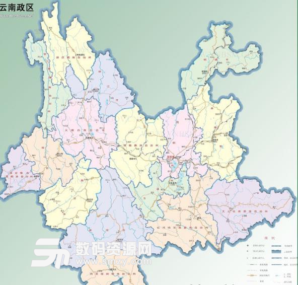 云南旅游电子地图全图高清版