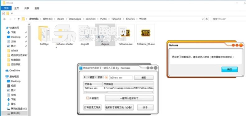 绝地求生色彩补丁一键导入工具截图