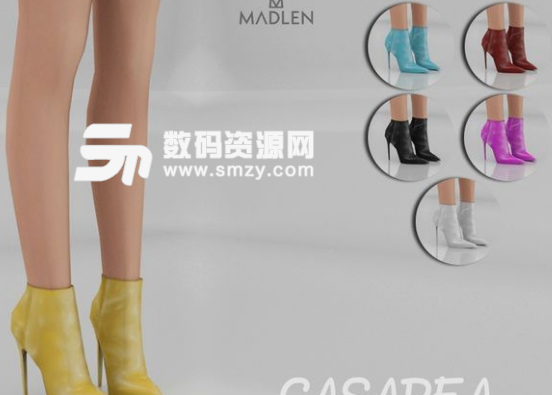 模拟人生4Casarea皮革材质多色简约尖头高跟鞋MOD