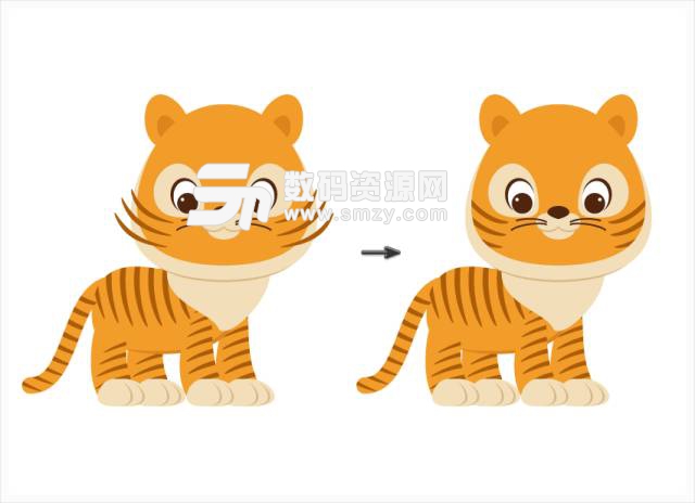 ***AI实例教程：绘制一只可爱的小老虎