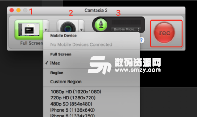 Mac camtasia屏幕录制使用方法特征