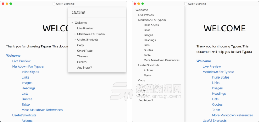 Mac Typora让Markdown写作变的更简单大纲